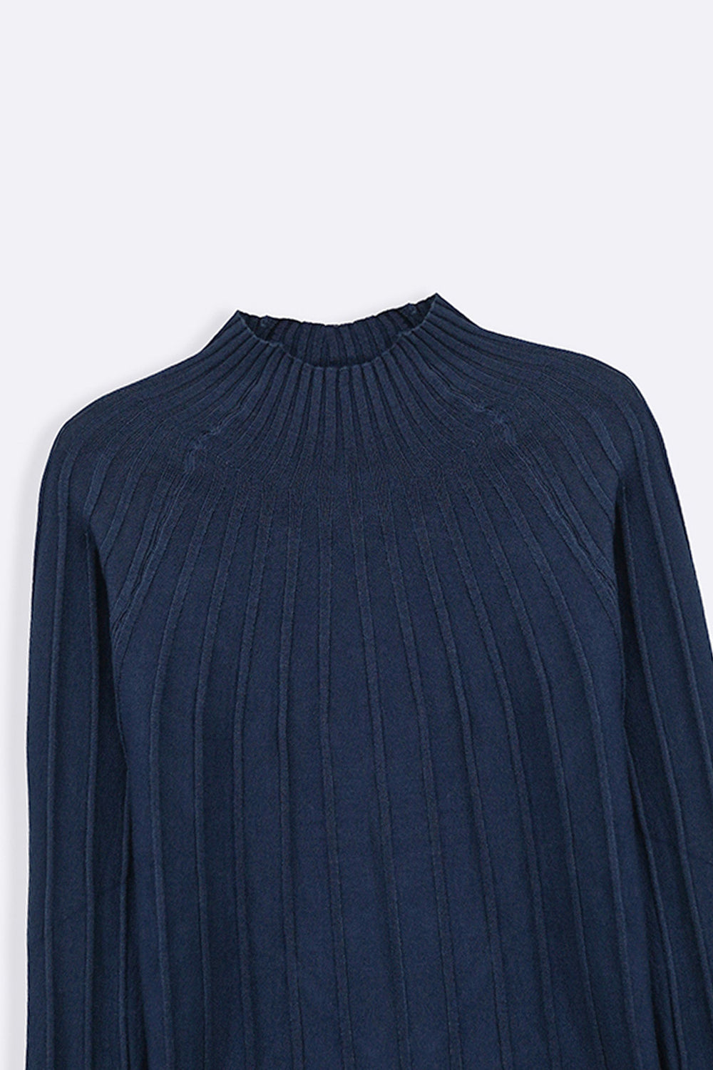 SLATE BLUE RIBBED BODYCON SWEATER