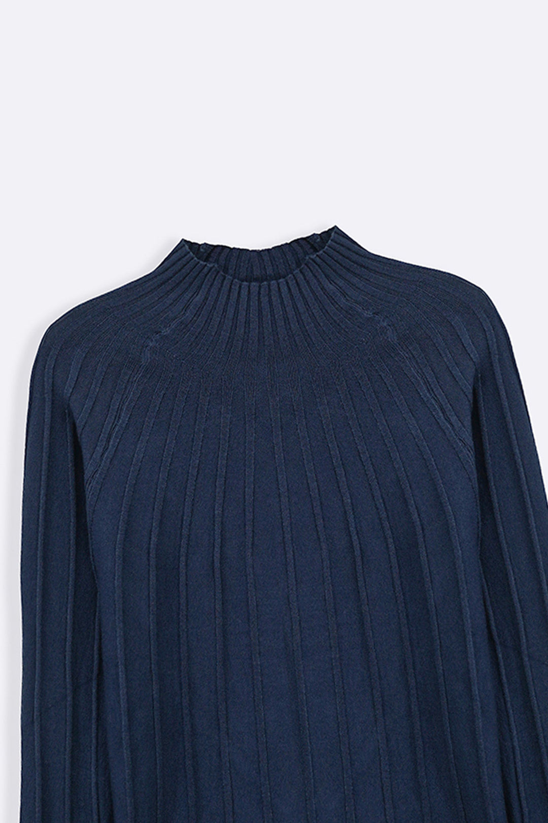 SLATE BLUE RIBBED BODYCON SWEATER