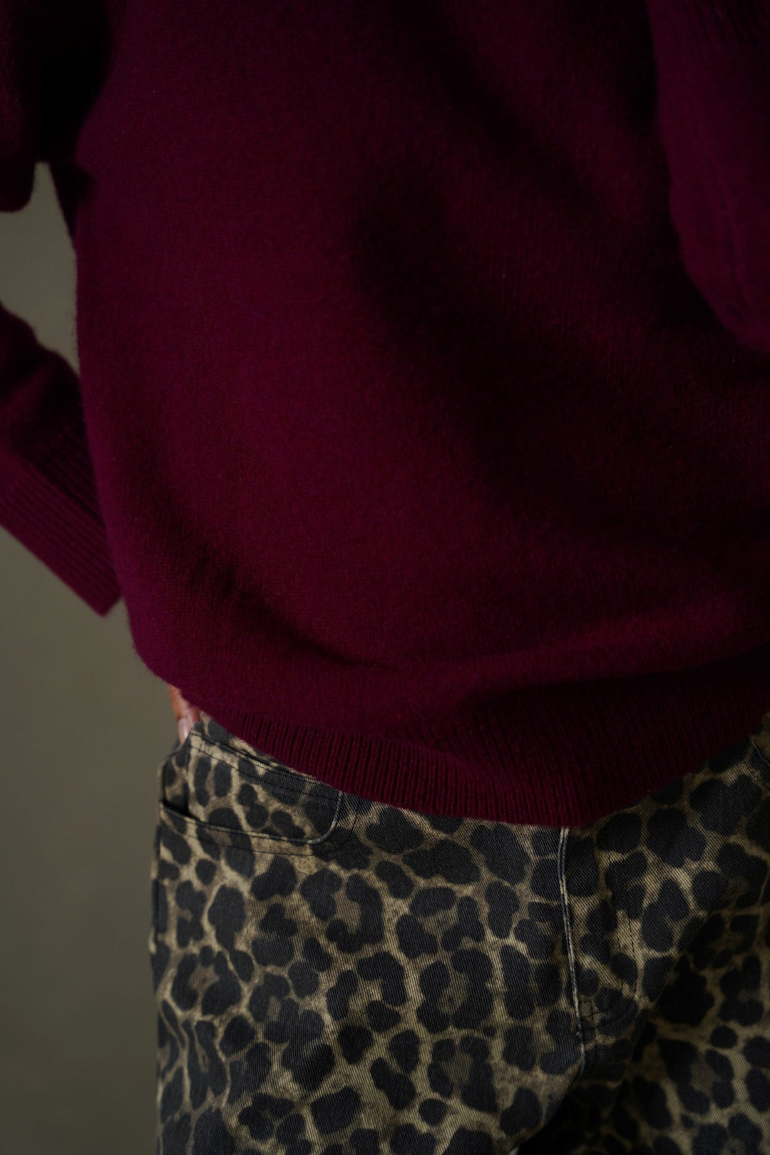 BURGUNDY PURE WOOL JUMPER