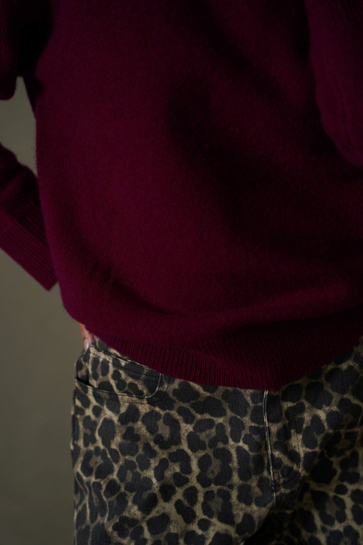 BURGUNDY PURE WOOL JUMPER