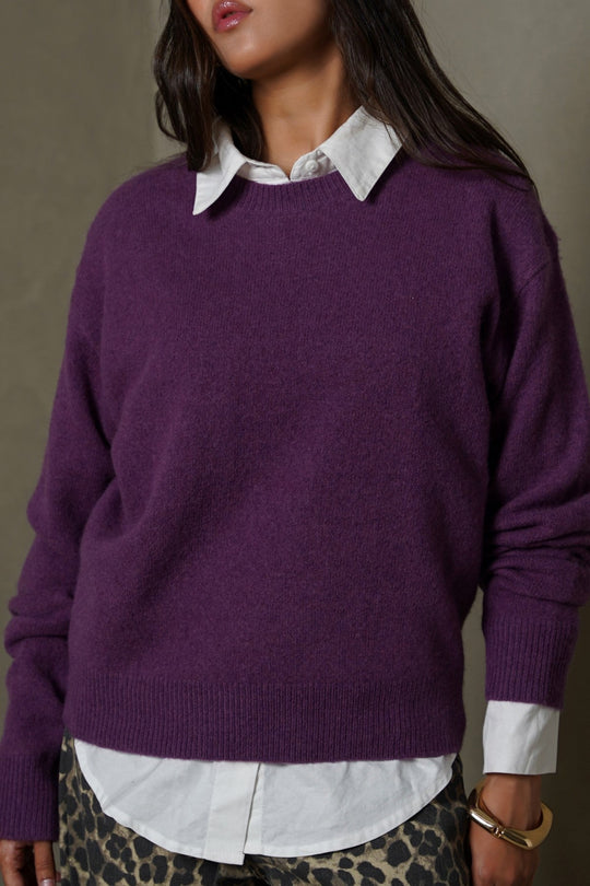 PURPLE PURE WOOL JUMPER