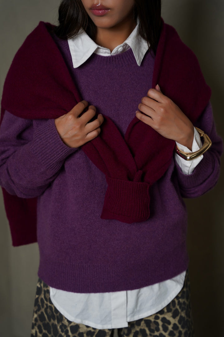 PURPLE PURE WOOL JUMPER