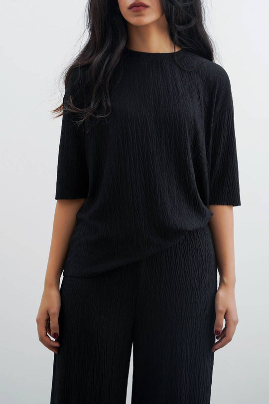 DARK GREY CRINKLE TEE