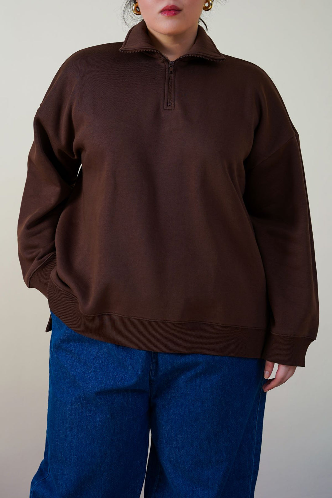 CHOCOLATE CURVE NEOPRENE SWEATERSHIRT
