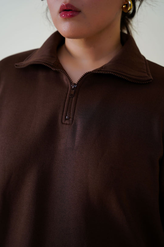CHOCOLATE CURVE NEOPRENE SWEATERSHIRT