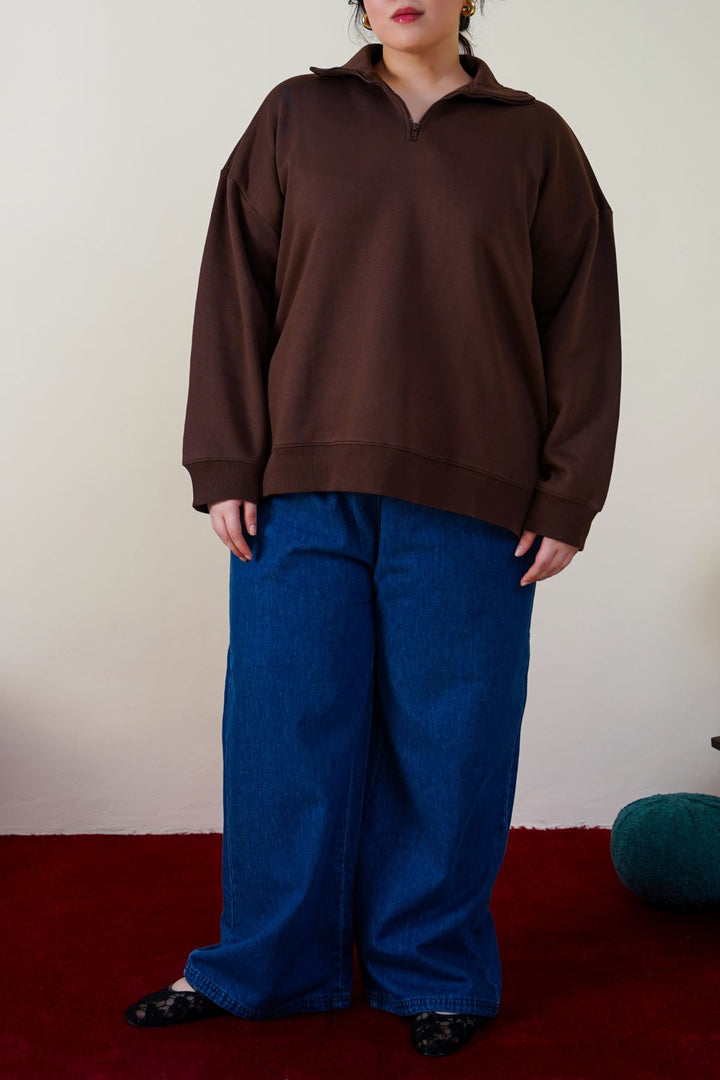 CHOCOLATE CURVE NEOPRENE SWEATERSHIRT