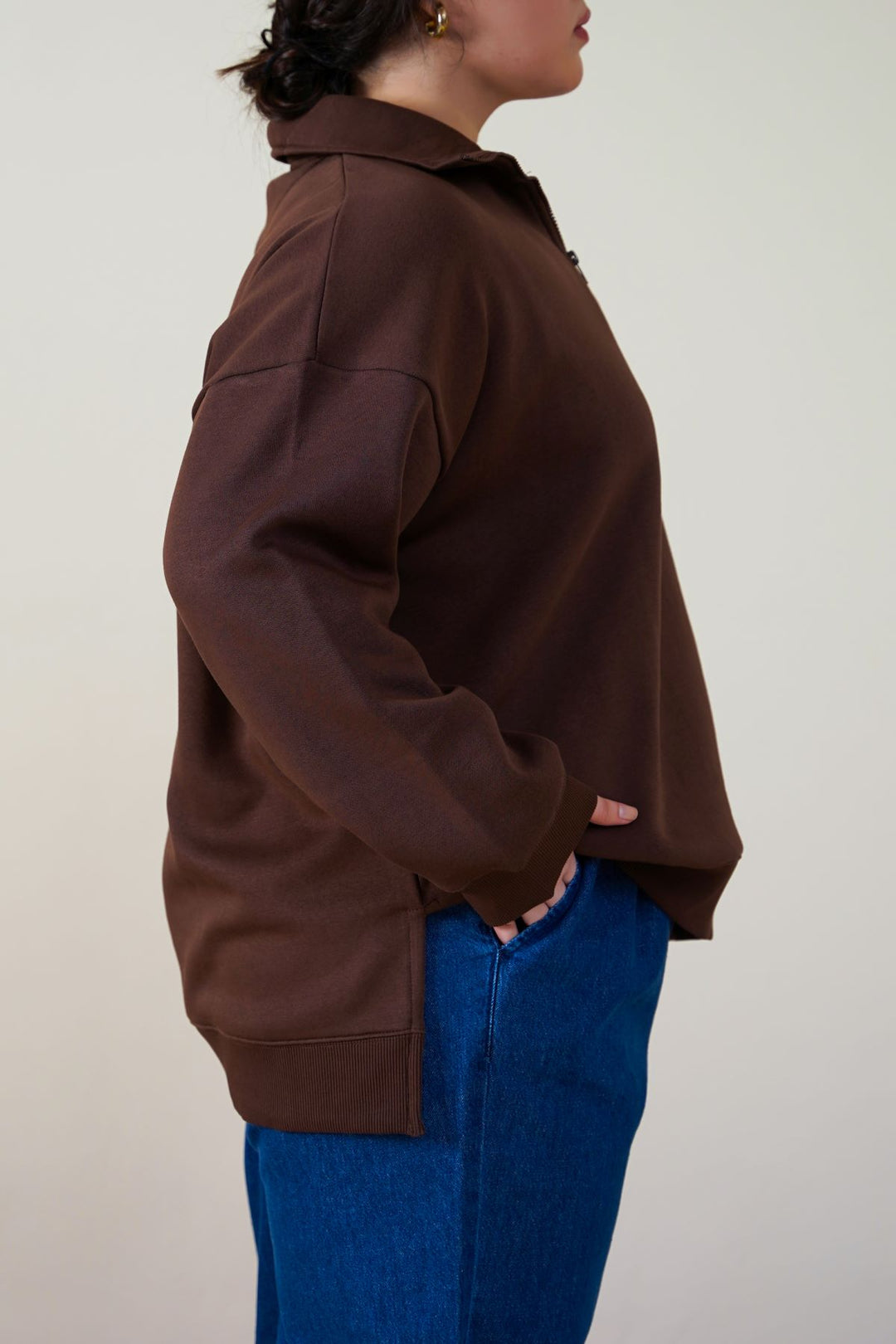 CHOCOLATE CURVE NEOPRENE SWEATERSHIRT