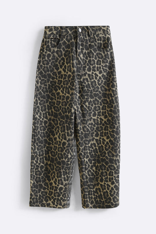 BEIGE LEOPARD BARREL JEAN-PANT