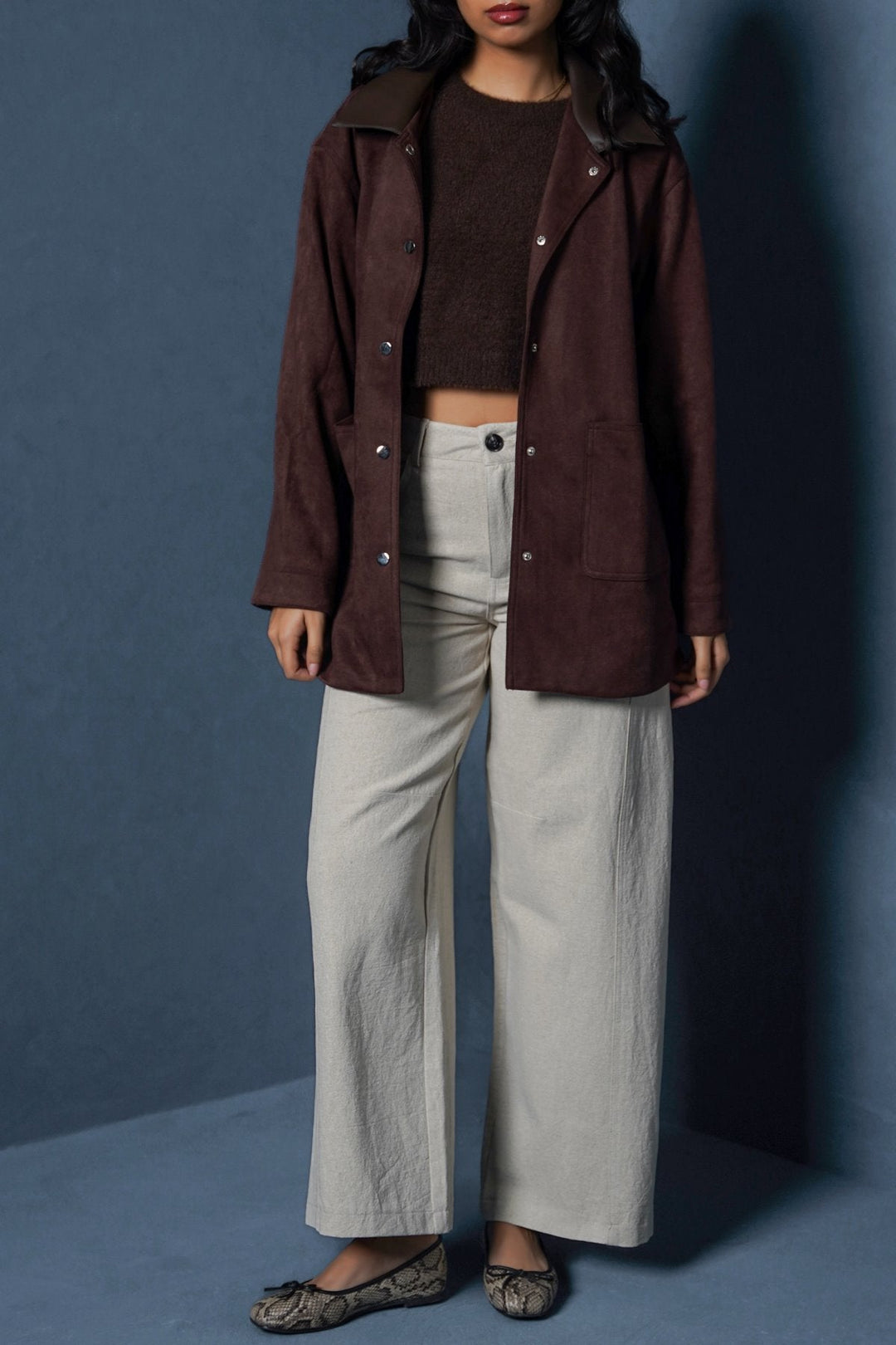 BEIGE LINEN BLEND JEAN PANT