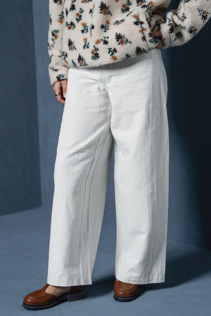 WHITE LINEN BLEND JEAN PANT