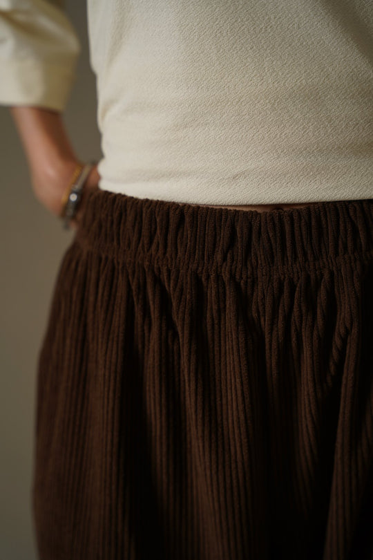 CHOCOLATE WALNUT CORDUROY TROUSERS