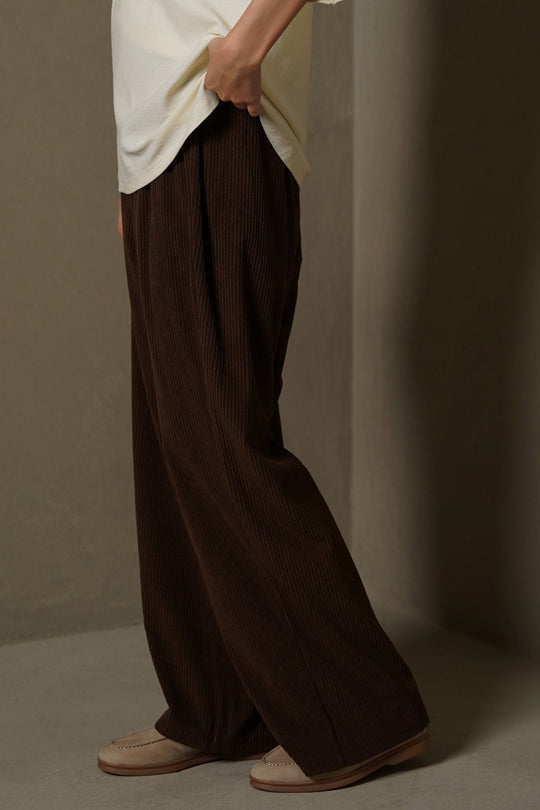 CHOCOLATE WALNUT CORDUROY TROUSERS