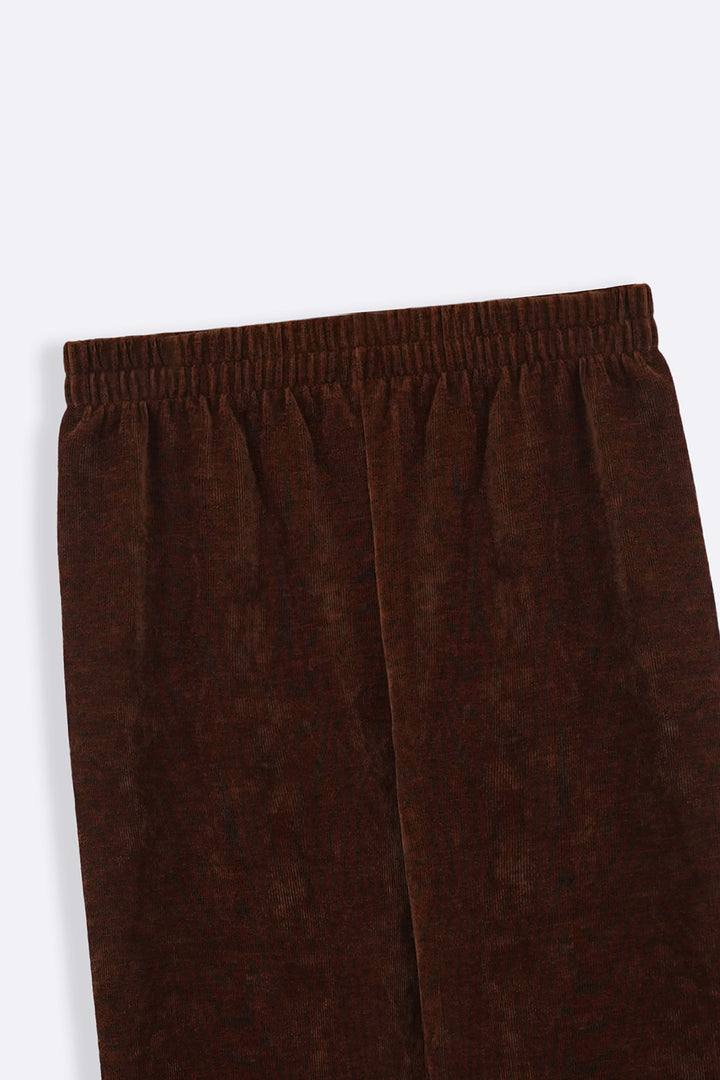 BROWN VELVET EARTH TROUSERS