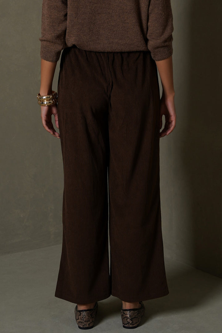 BROWN VELVET EARTH TROUSERS