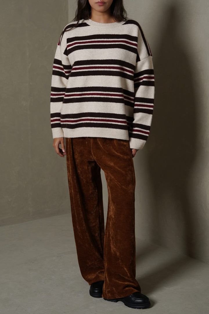 BROWN VELVET EARTH TROUSERS