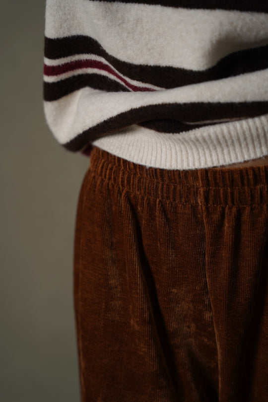 BROWN VELVET EARTH TROUSERS