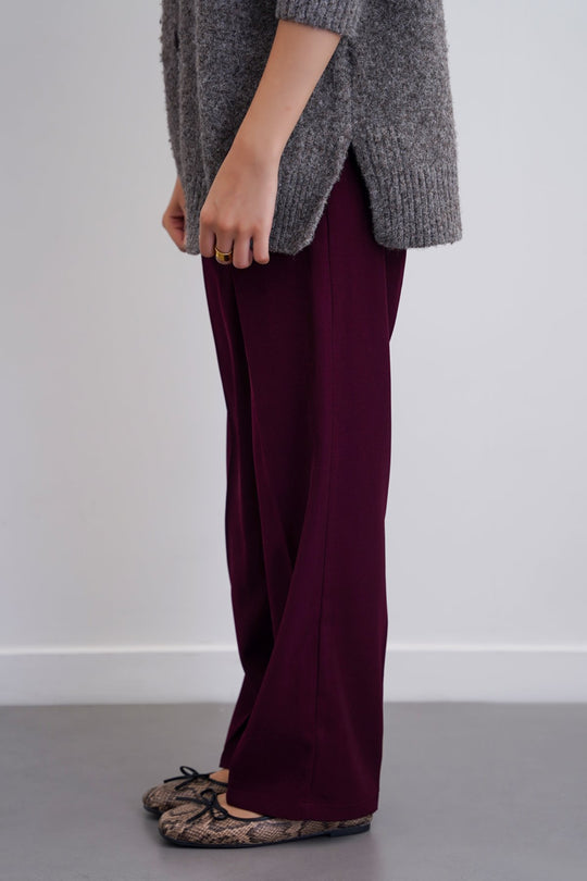 BURGUNDY TAILORED SLIM PANTS