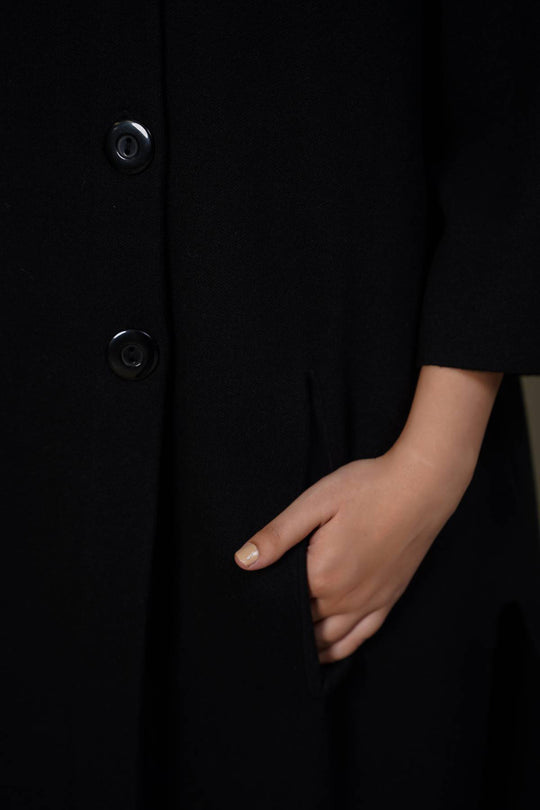 BLACK BUTTON KNIT PANTS