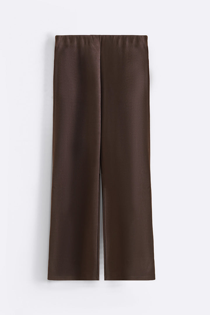 BROWN SUEDE EASY PANTS