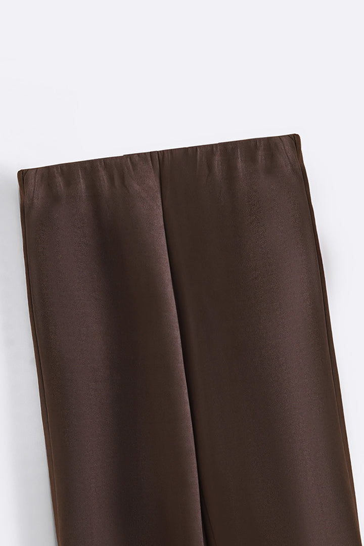 BROWN SUEDE EASY PANTS