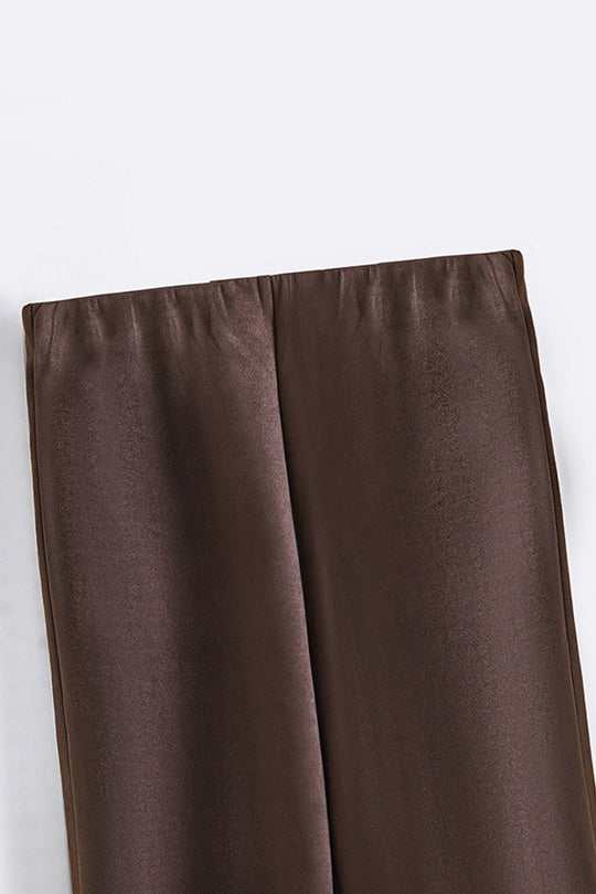 BROWN SUEDE EASY PANTS