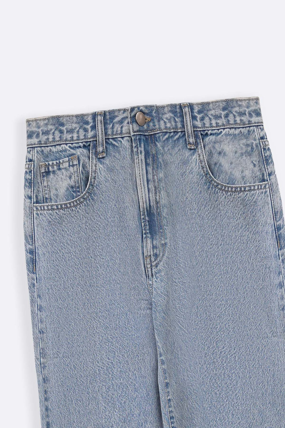 LIGHT BLUE ROLL UP WIDE JEANS