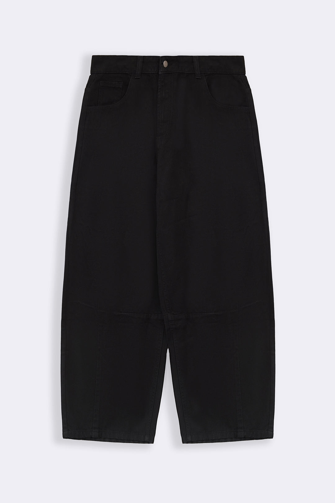 BLACK BASIC BARREL JEANS