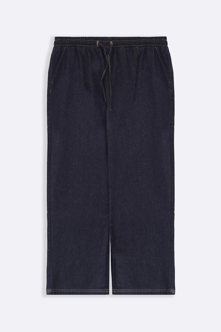 DARK BLUE EASY WIDE LEG JEANS
