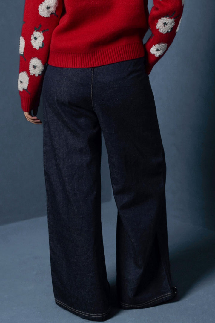 DARK BLUE EASY WIDE LEG JEANS