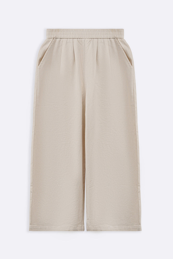 ECRU CROPPED PANTS