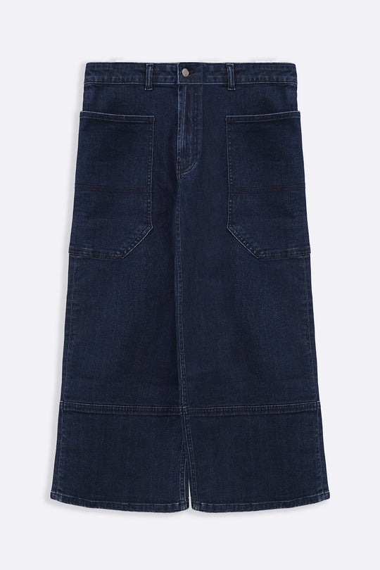 DARK BLUE HIGHLINE CROPPED JEANS