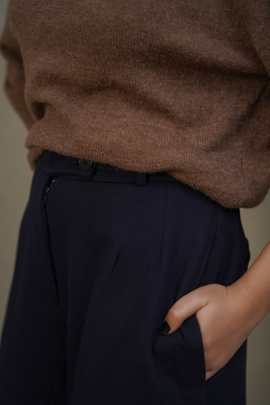 BLUE STRAIGHT LEG PANTS