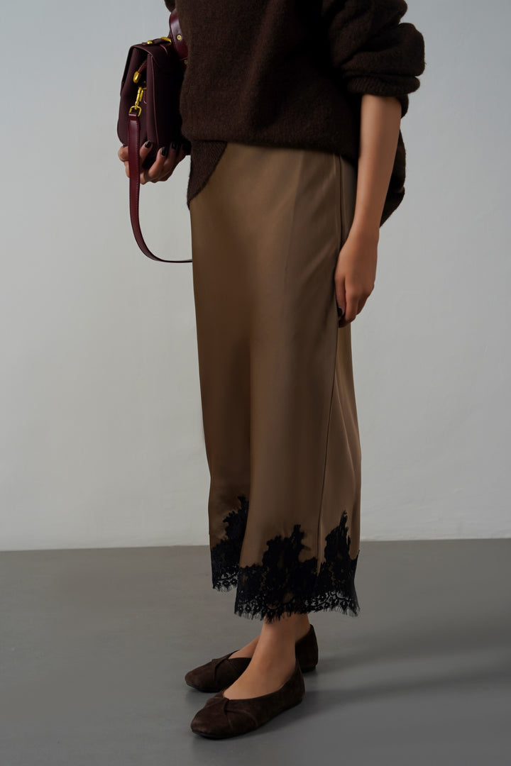 LACE AND SILK SKIRT