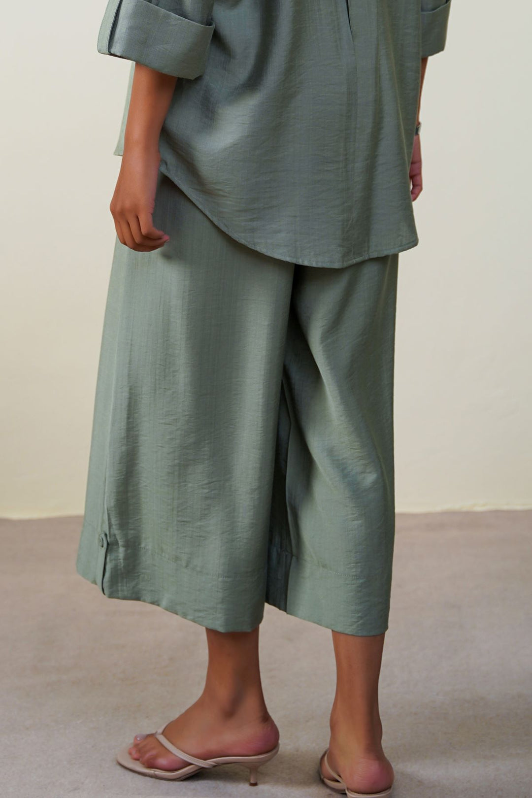 GREEN CRUISE FLOWY CULOTTES