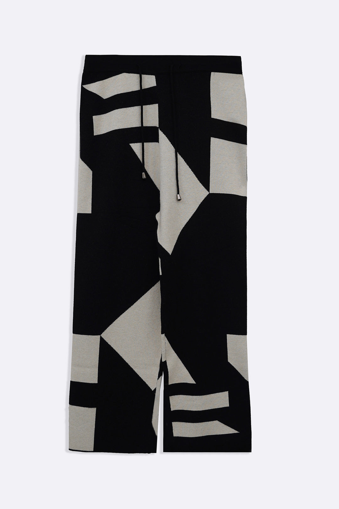 BLACK CREAM COLORBLOCK SWEATER PANTS
