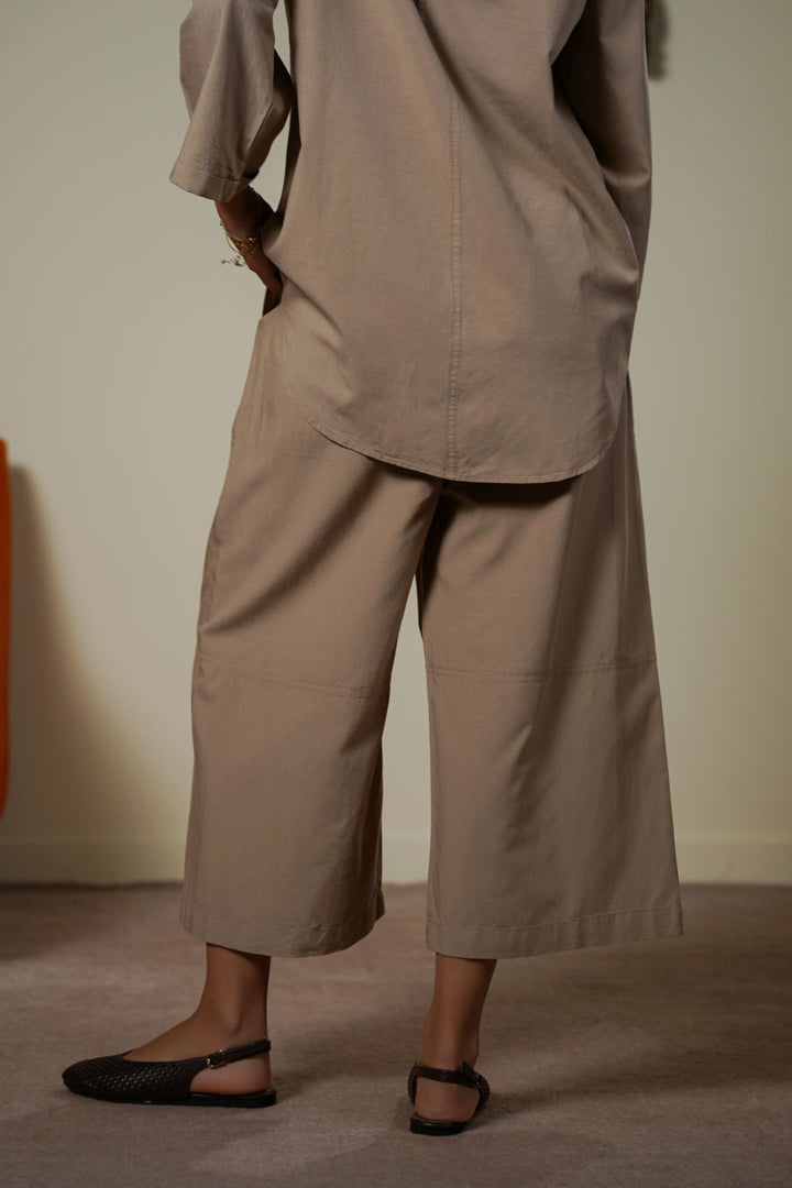 TAILORED LINEN BLEND CULOTTES