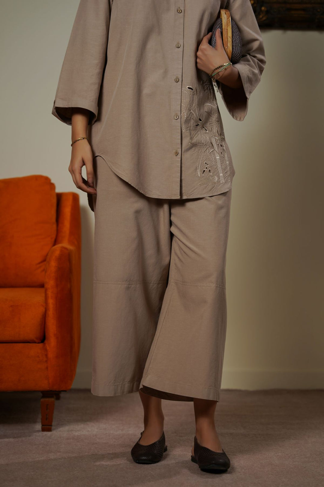 TAILORED LINEN BLEND CULOTTES
