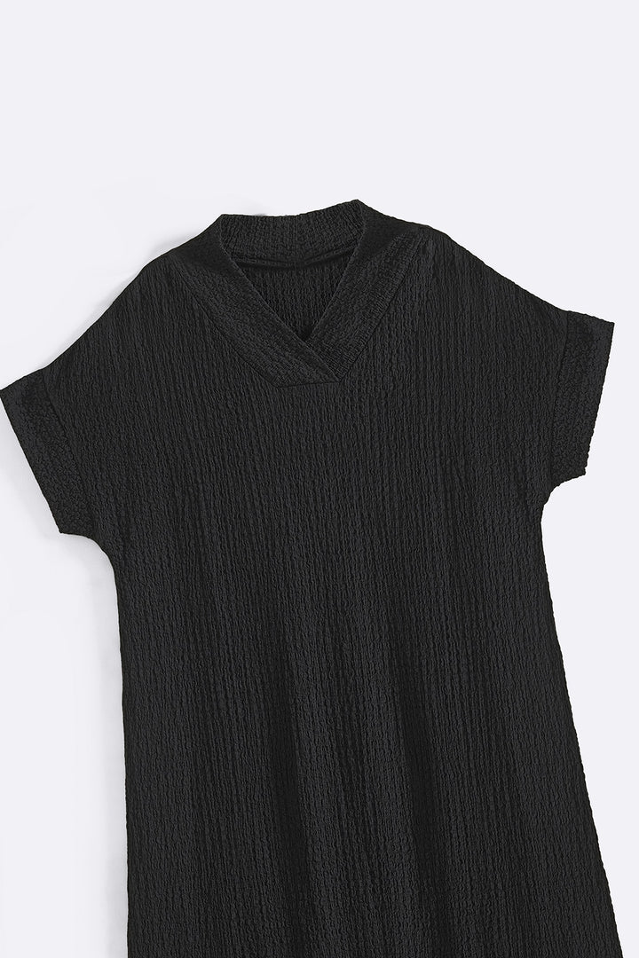 CRINKLE CASCADE DRESS