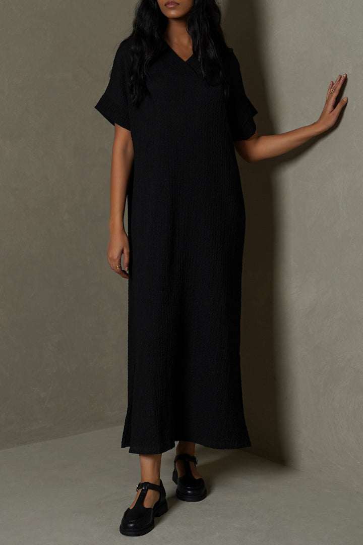 CRINKLE CASCADE DRESS