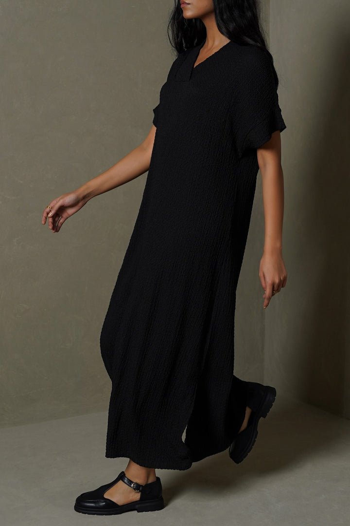 CRINKLE CASCADE DRESS