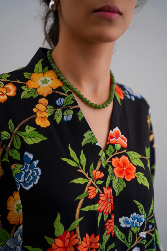 BLACK BLOOM MAXI DRESS