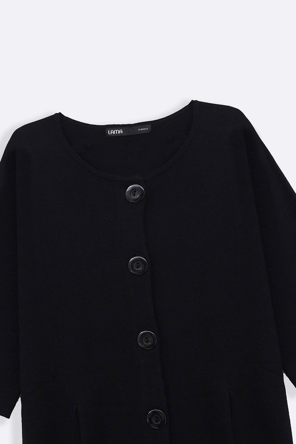 BLACK BUTTON KNIT CARDIGAN