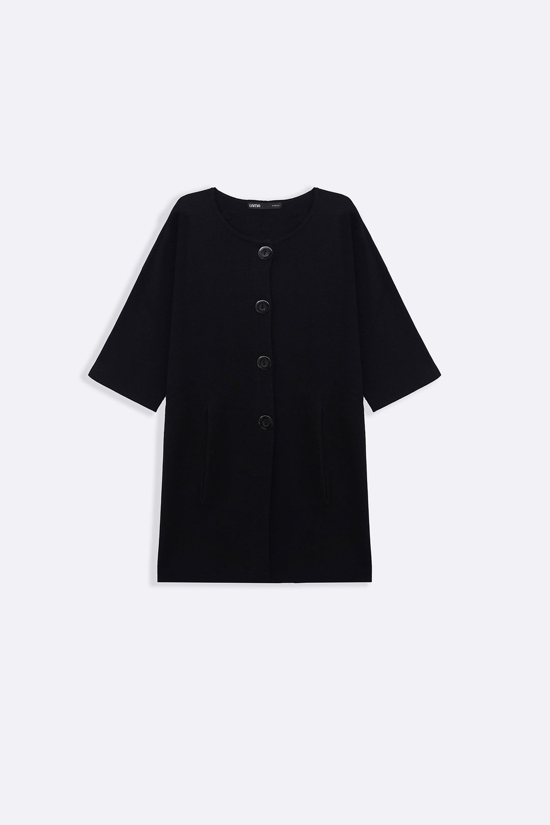 BLACK BUTTON KNIT CARDIGAN
