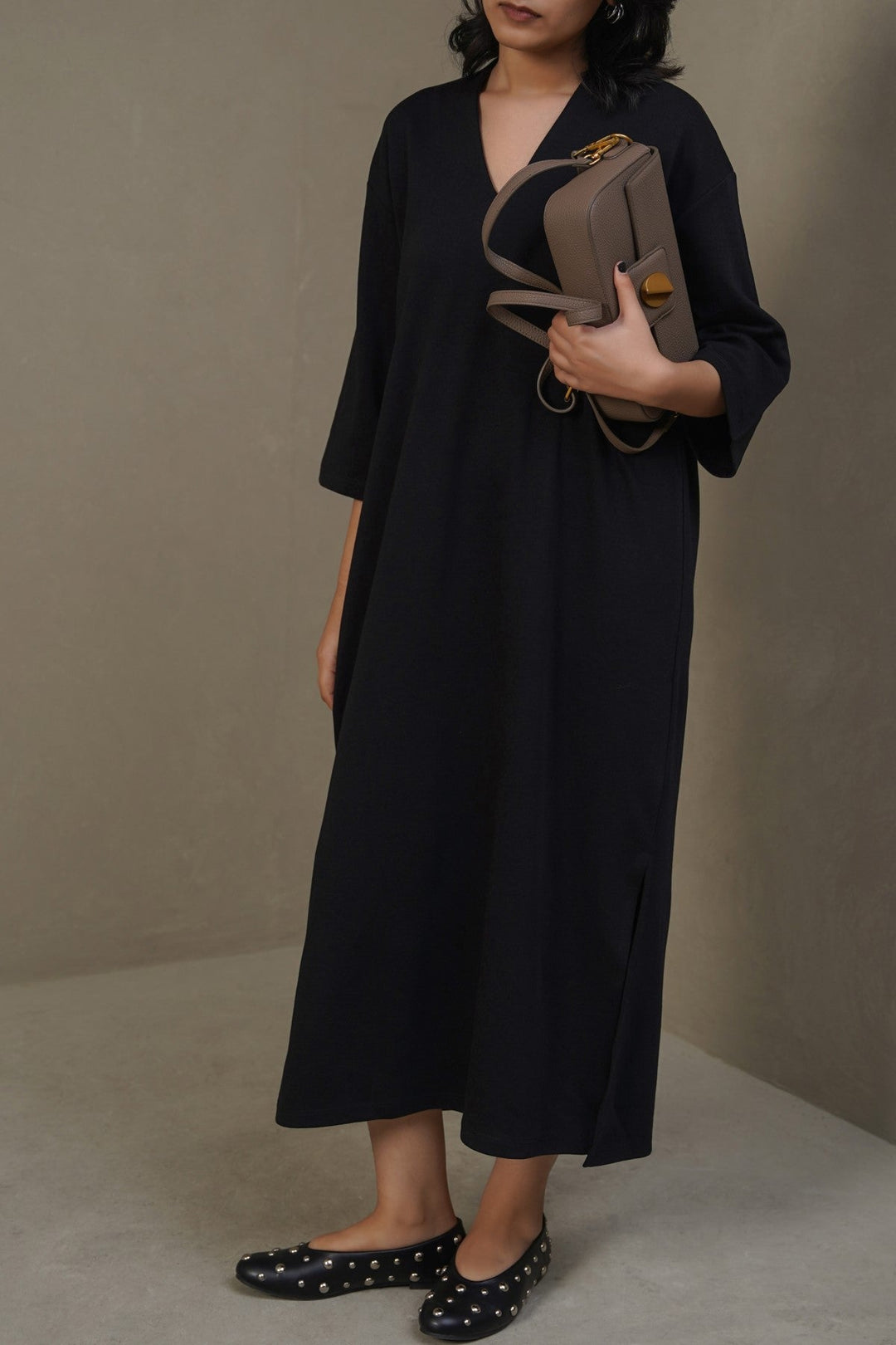 BLACK CASUAL LOUNGE DRESS