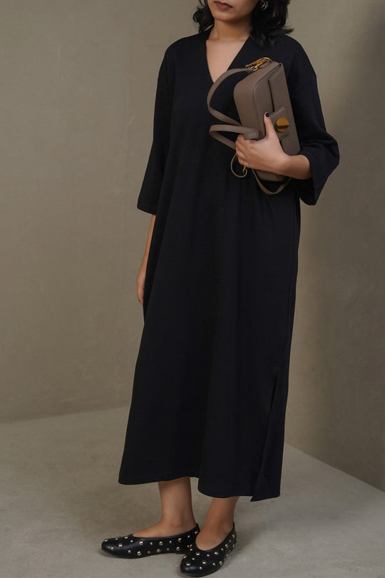 BLACK CASUAL LOUNGE DRESS