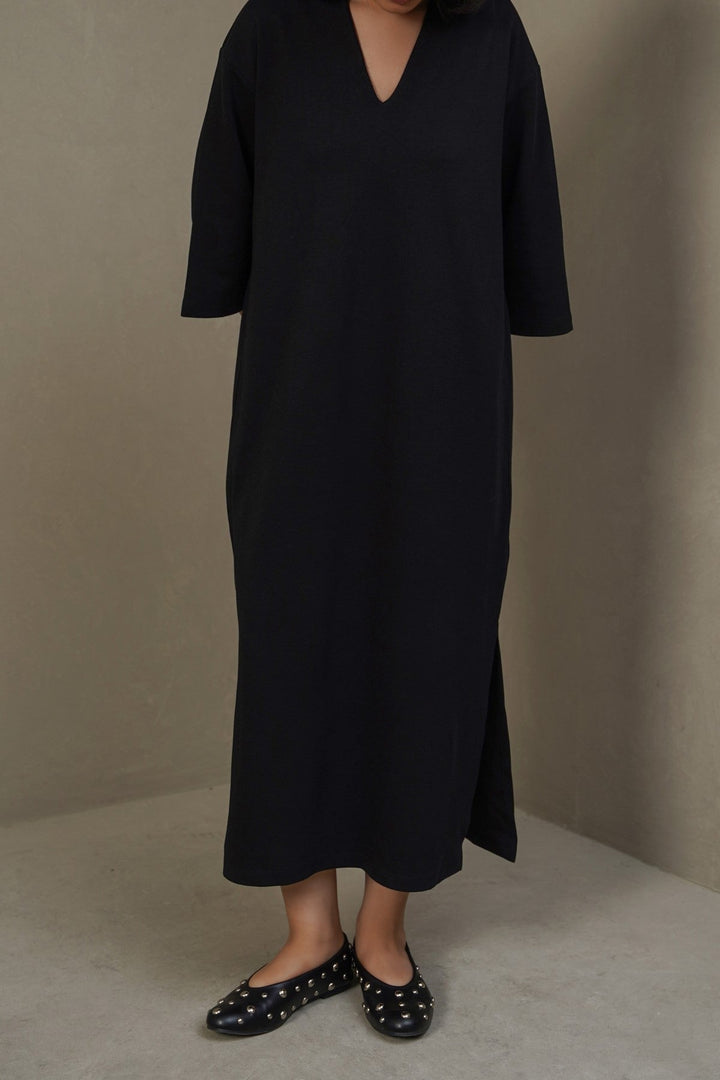 BLACK CASUAL LOUNGE DRESS