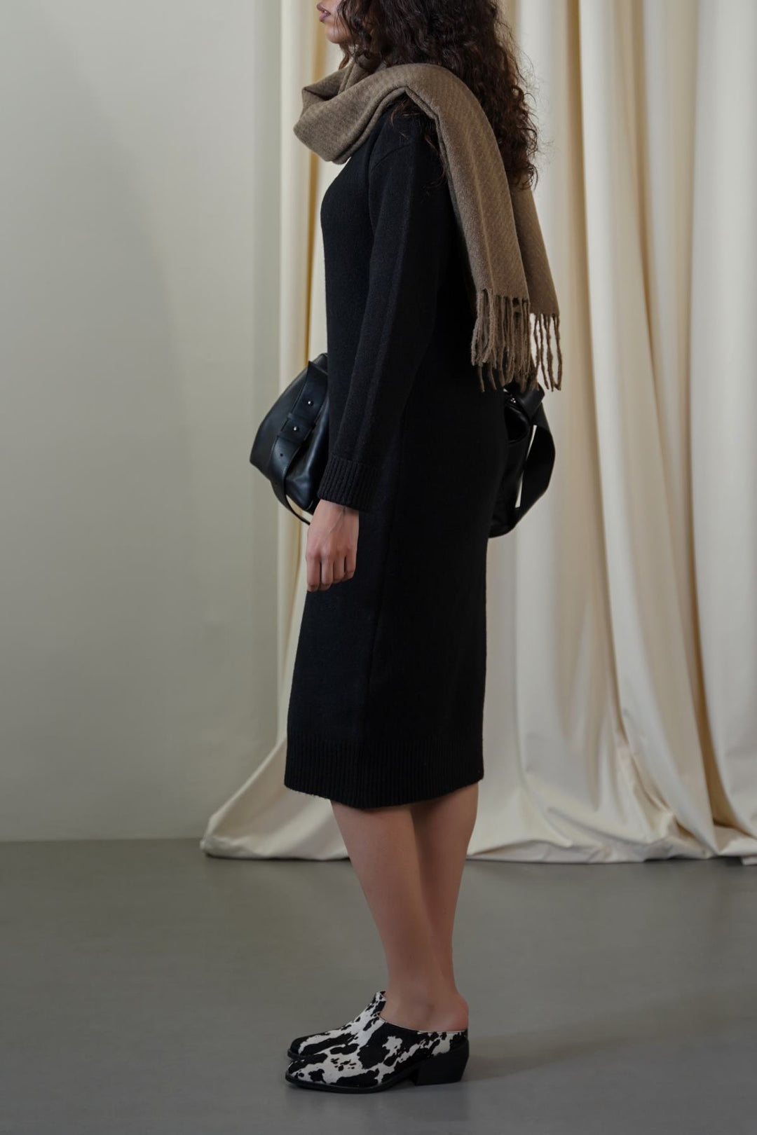 BLACK EVERYTHING WINTER DRESS