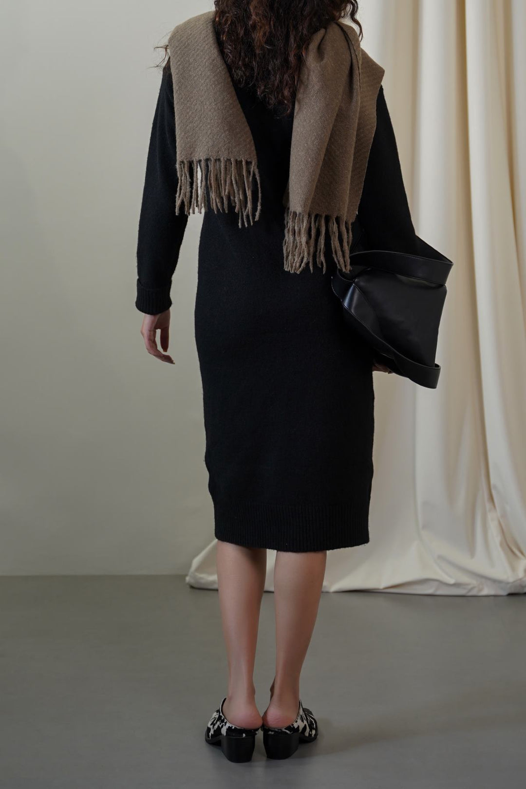 BLACK EVERYTHING WINTER DRESS