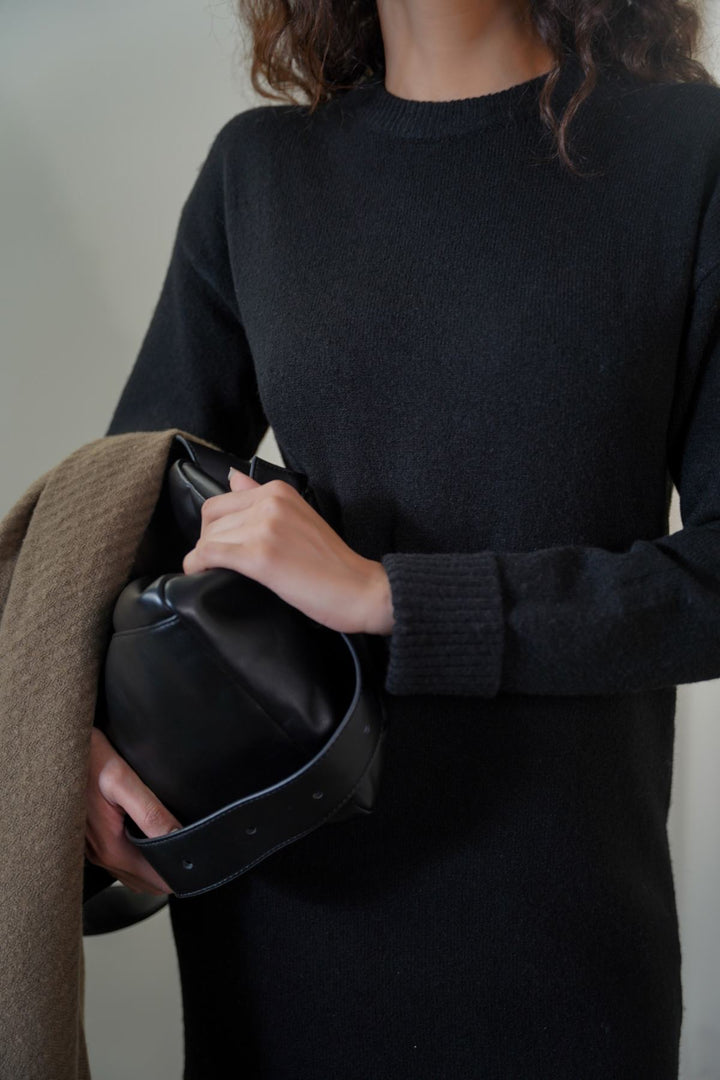 BLACK EVERYTHING WINTER DRESS