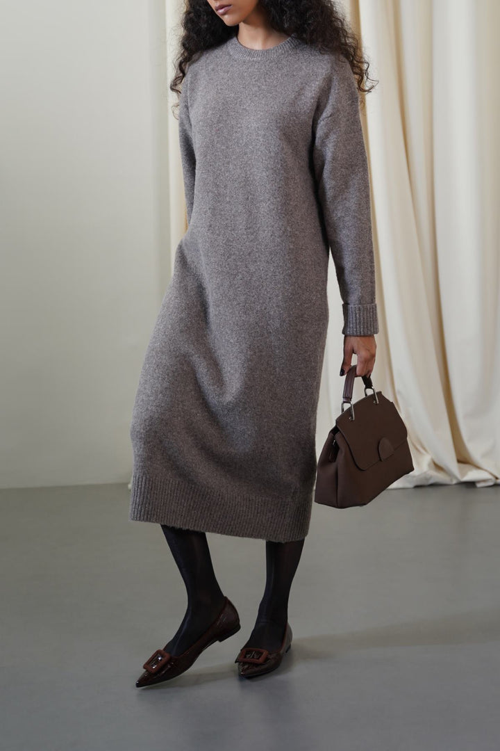 BROWN EVERYTHING WINTER DRESS